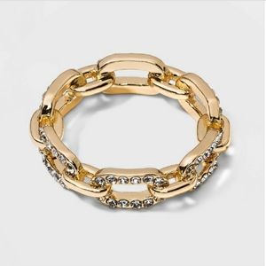 SUGARFIX by BaubleBar Crystal Link Chain Ring size 8